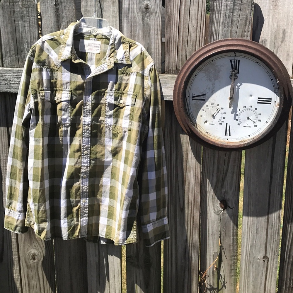 Long sleeved dress shirt.